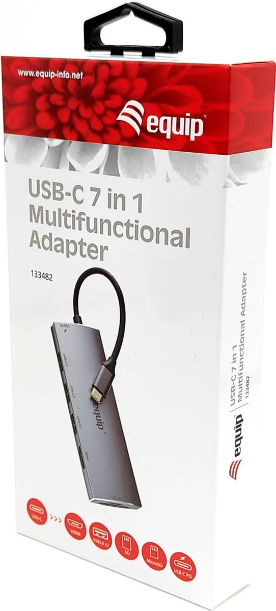 Equip 133482 USB-C 7-in-1 Docking Station - Zilver