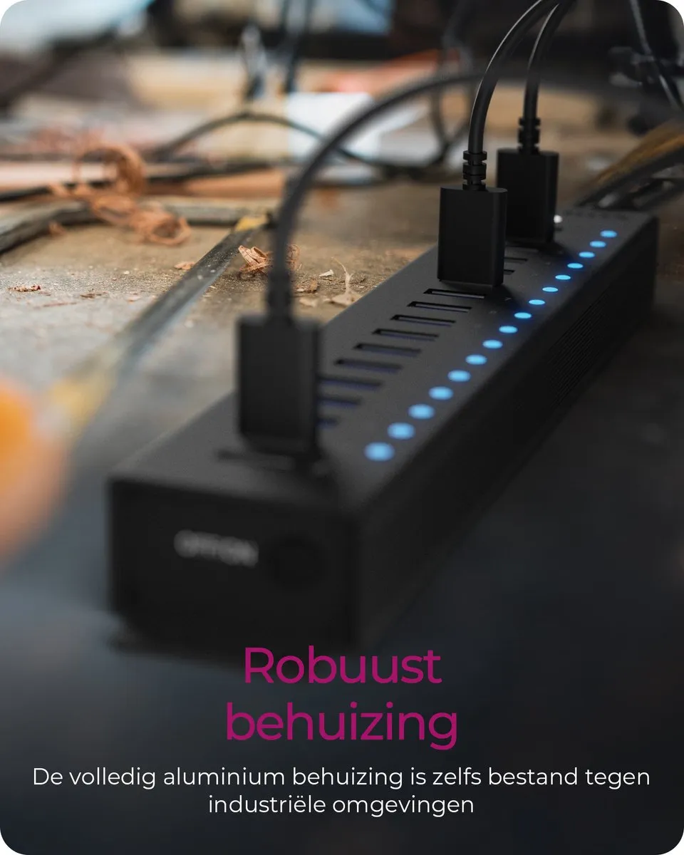 Icy Box IB-HUB1717-U3 USB-Hub 16 Poorten - Zwart - afbeelding 6 van 6