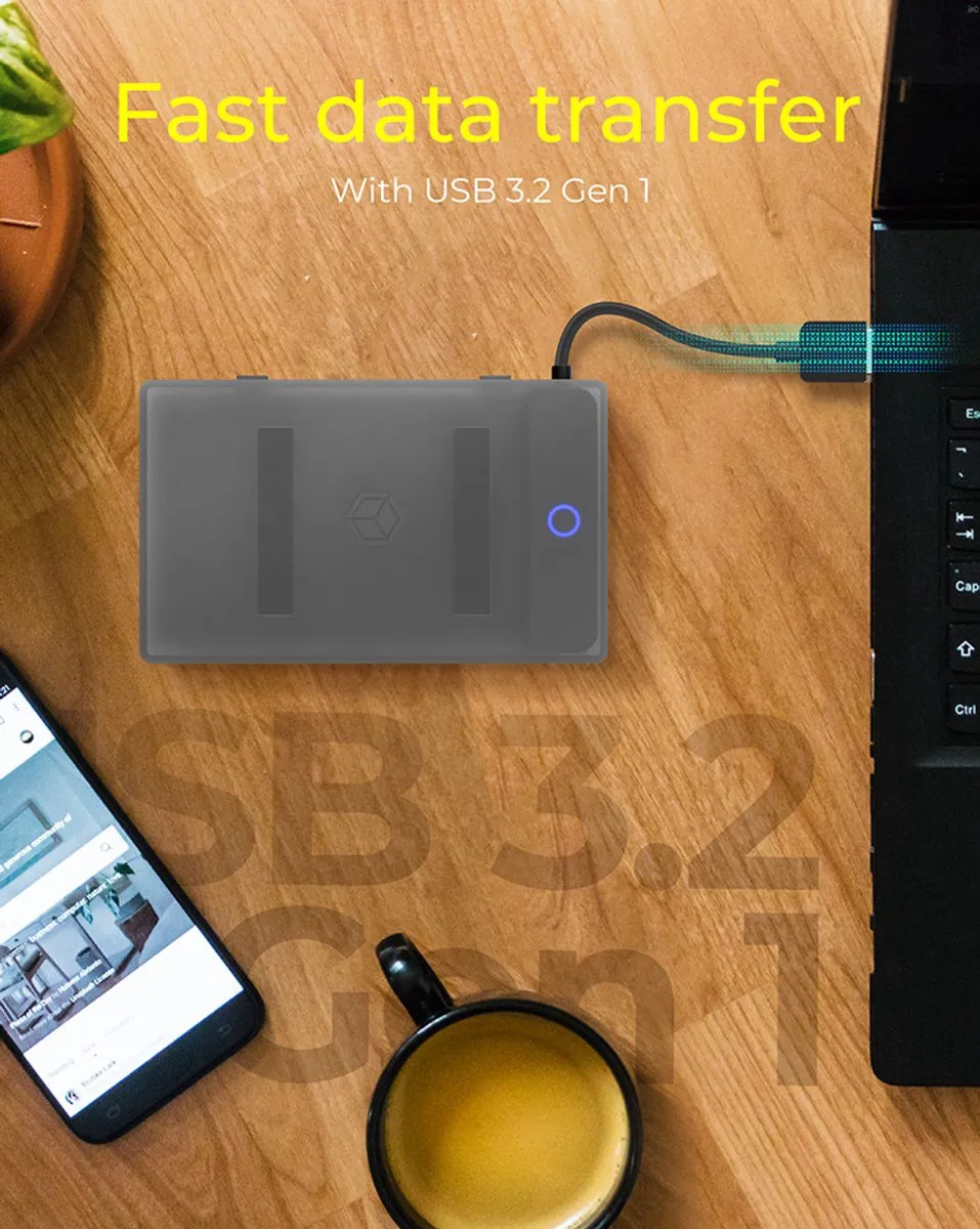 Icy Box IB-AC603b-U3 HDD/SSD-behuizing 2.5" - Antraciet/Zwart