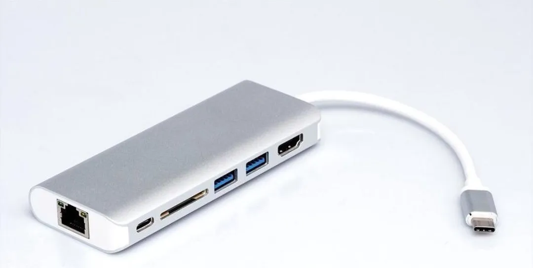 Roline 12.02.1037 Dockingstation USB-C - 4K HDMI, USB 3.0, SD/MicroSD, Gigabit Ethernet - Zilver - afbeelding 2 van 6