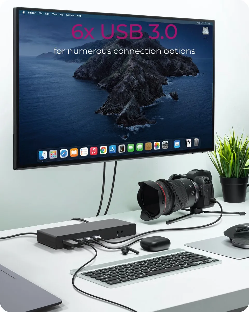 Icy Box IB-DK2245AC USB 3.2 Gen 1 Type-C Dock - Zwart