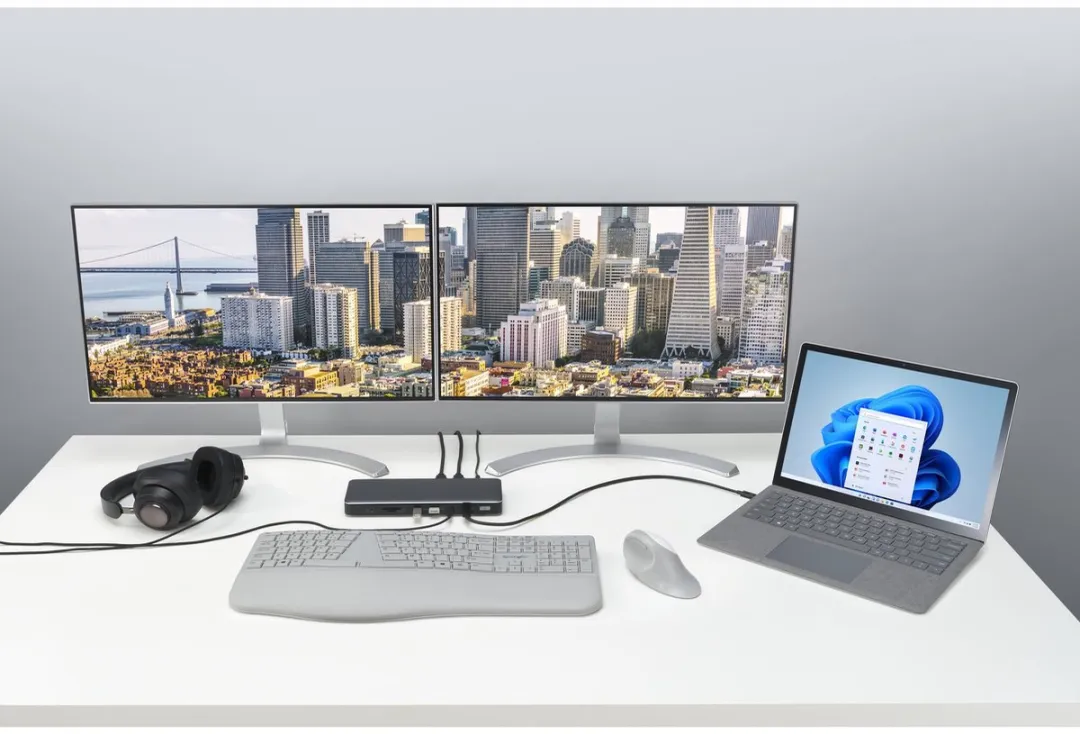 Kensington SD5760T Thunderbolt 4 Dual 4K Dock - 96W Power Delivery - Grijs - afbeelding 4 van 6