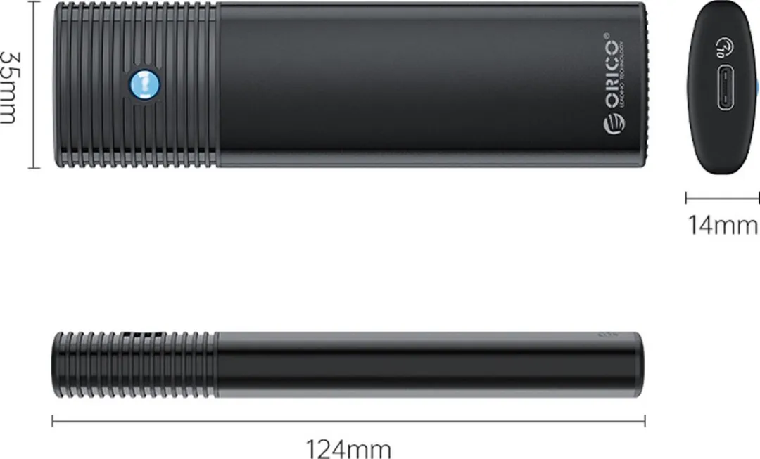 ORICO PWDM2-G2-BK-EP SSD Behuizing Dual Protocol M.2 - Zwart - afbeelding 3 van 4