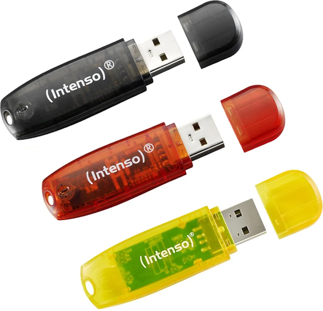 Intenso Rainbow Line USB-stick 8GB - 3502463 - Zwart/Rood/Geel