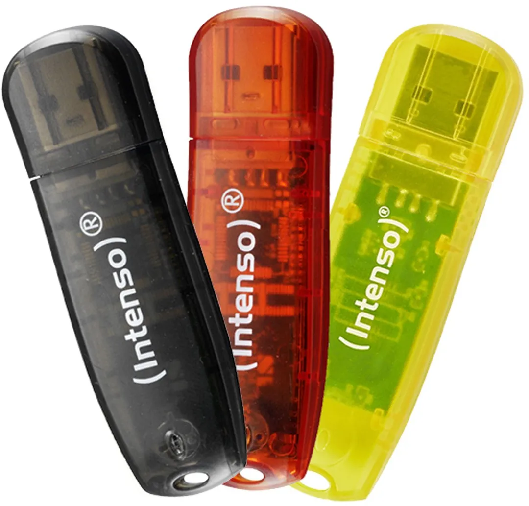 Intenso Rainbow Line USB-stick 8GB - 3502463 - Zwart/Rood/Geel