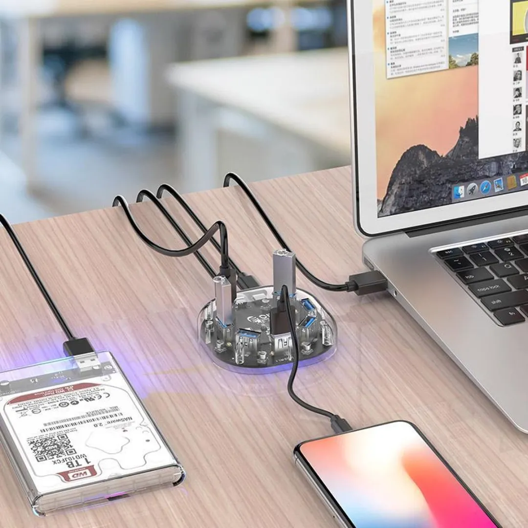 ORICO ORI-H7U-U3 USB 3.0 Hub - 7 Poorten Transparant