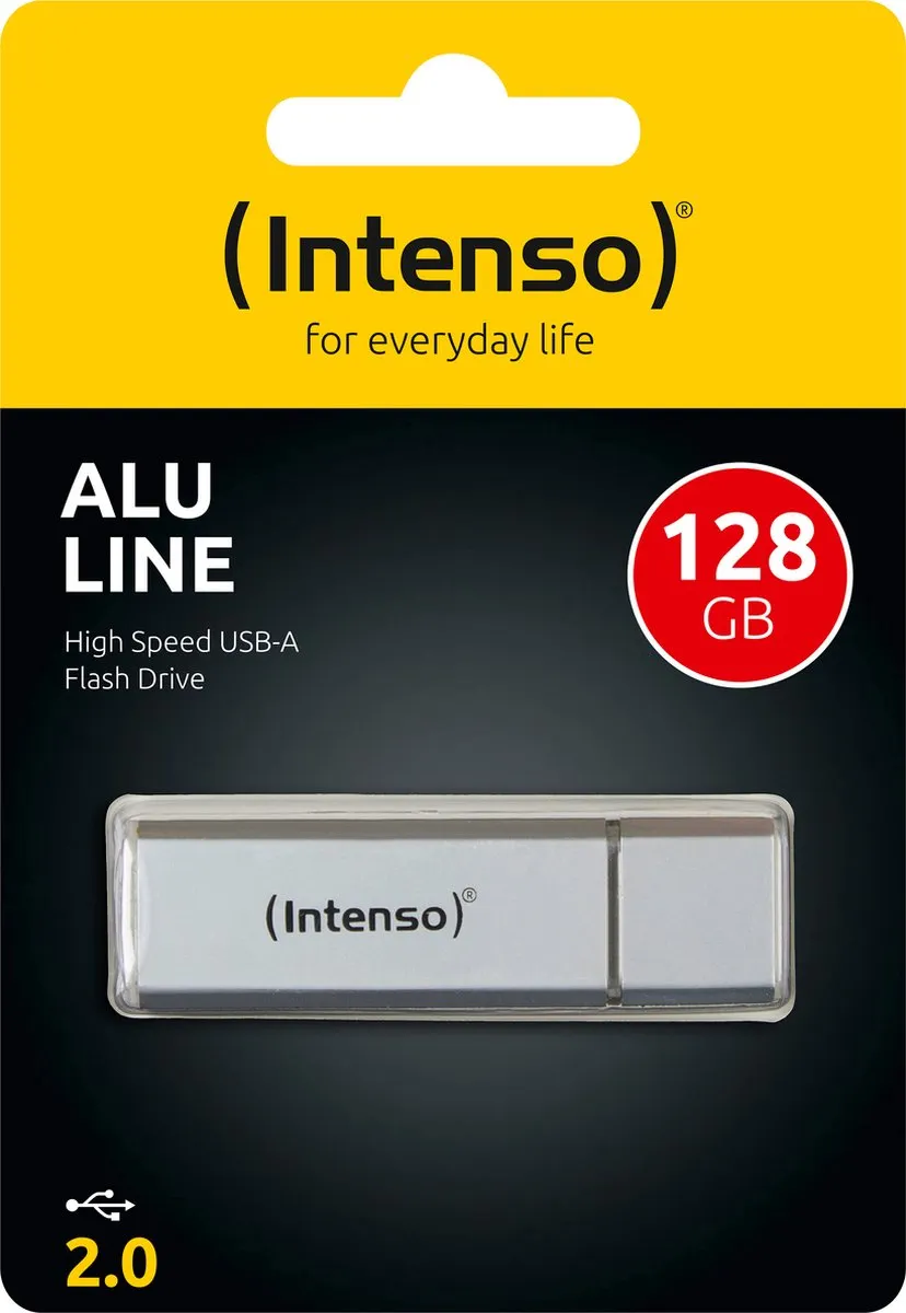 Intenso Alu Line USB-stick 128GB - 2 Stuks - Zilver