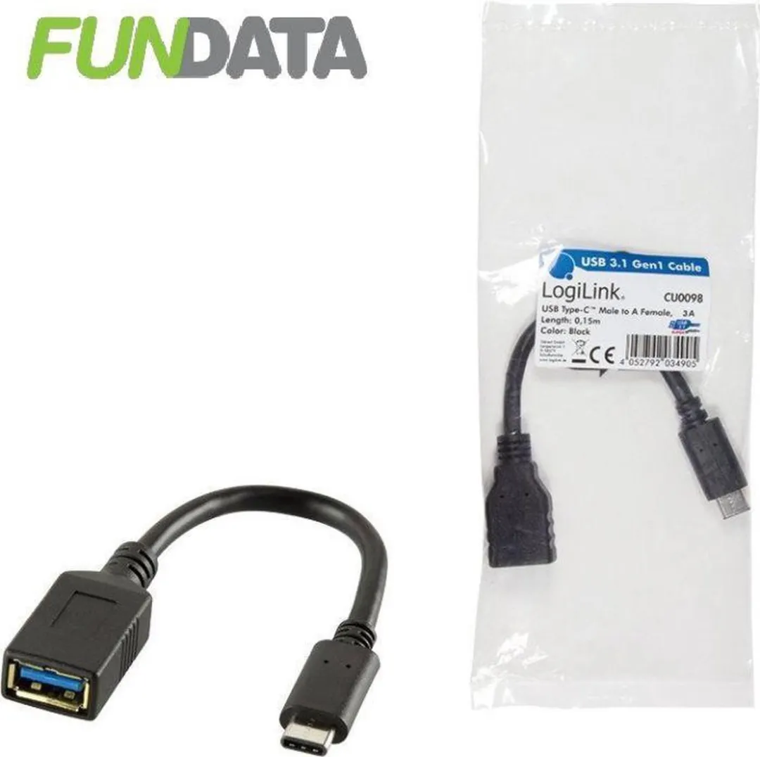 Logilink CU0098 USB-C naar USB 3.0 Adapter - Zwart