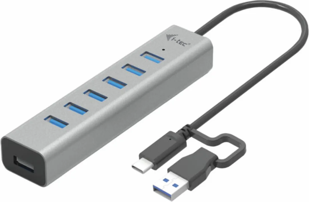 I-tec C31HUBMETAL703 USB Hub - 7 Poorten Grijs