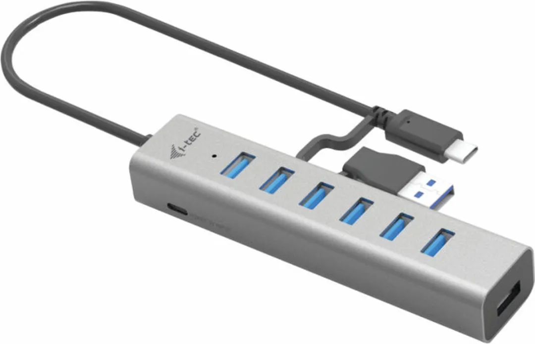 I-tec C31HUBMETAL703 USB Hub - 7 Poorten Grijs