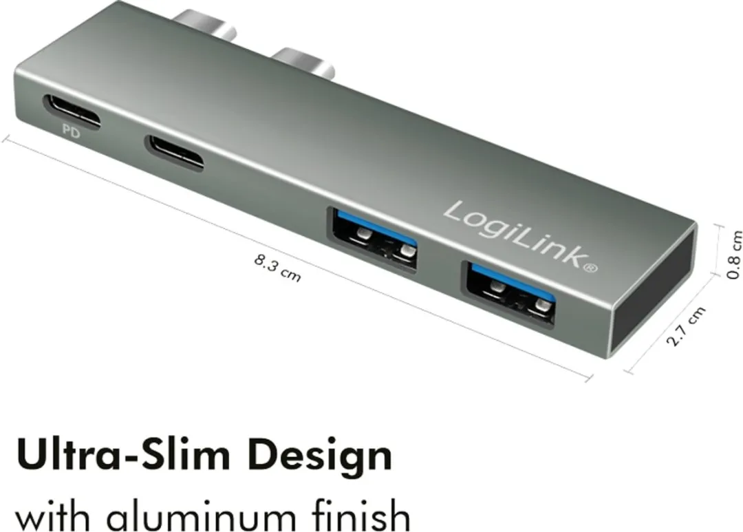Logilink UA0399 USB-C Dockingstation - Aluminium