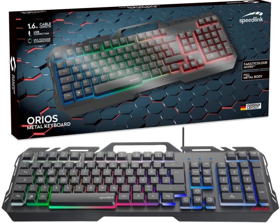 Speedlink Orios Metal RGB Toetsenbord SL-670003-BK