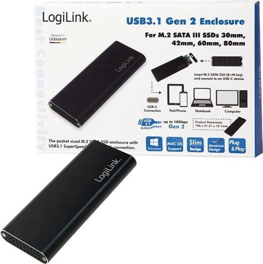 Logilink UA0314 M.2 SSD-behuizing - Zwart