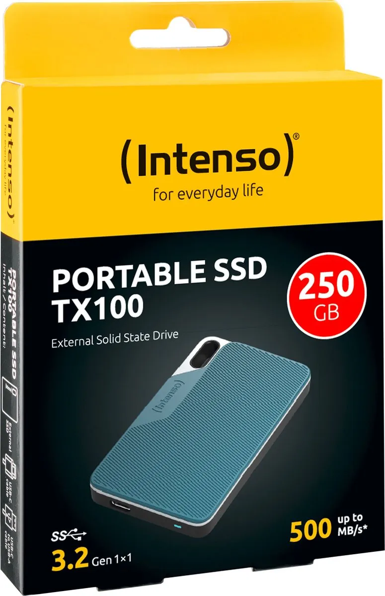 Intenso TX100 Rugged SSD 250GB - USB 3.2 - Grijs/Blauw - afbeelding 6 van 6