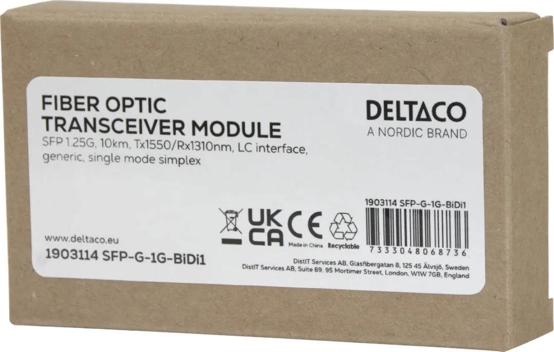 Deltaco SFP-G-1G-BiDi1 Glasvezelmodule 1Gbps - 10km - 1550nm