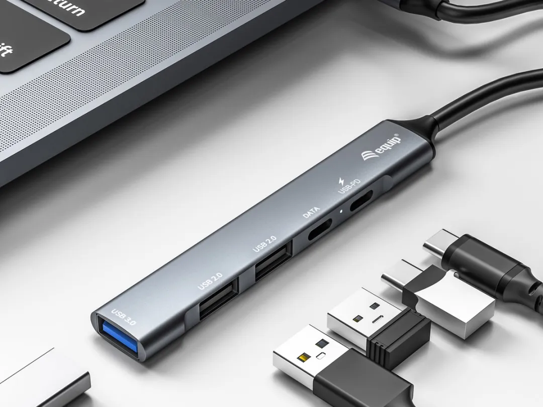 Equip 128962 Interface Hub USB-C 3.2 Gen 1 - 4 Poorten - Zilver