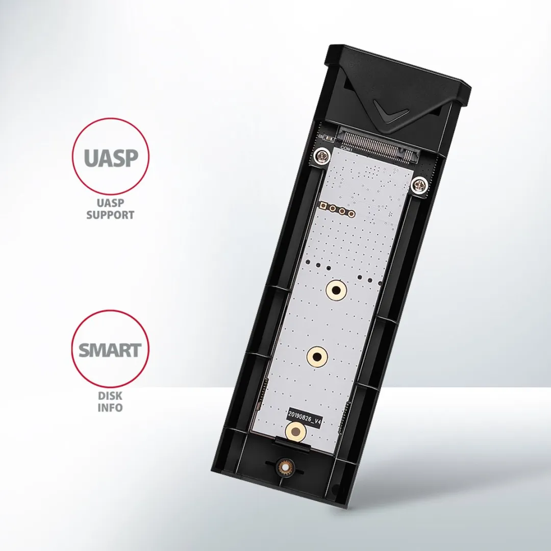 Axagon EEM2-UB2 USB-C M.2 NVMe SSD Box - Zwart - afbeelding 6 van 6