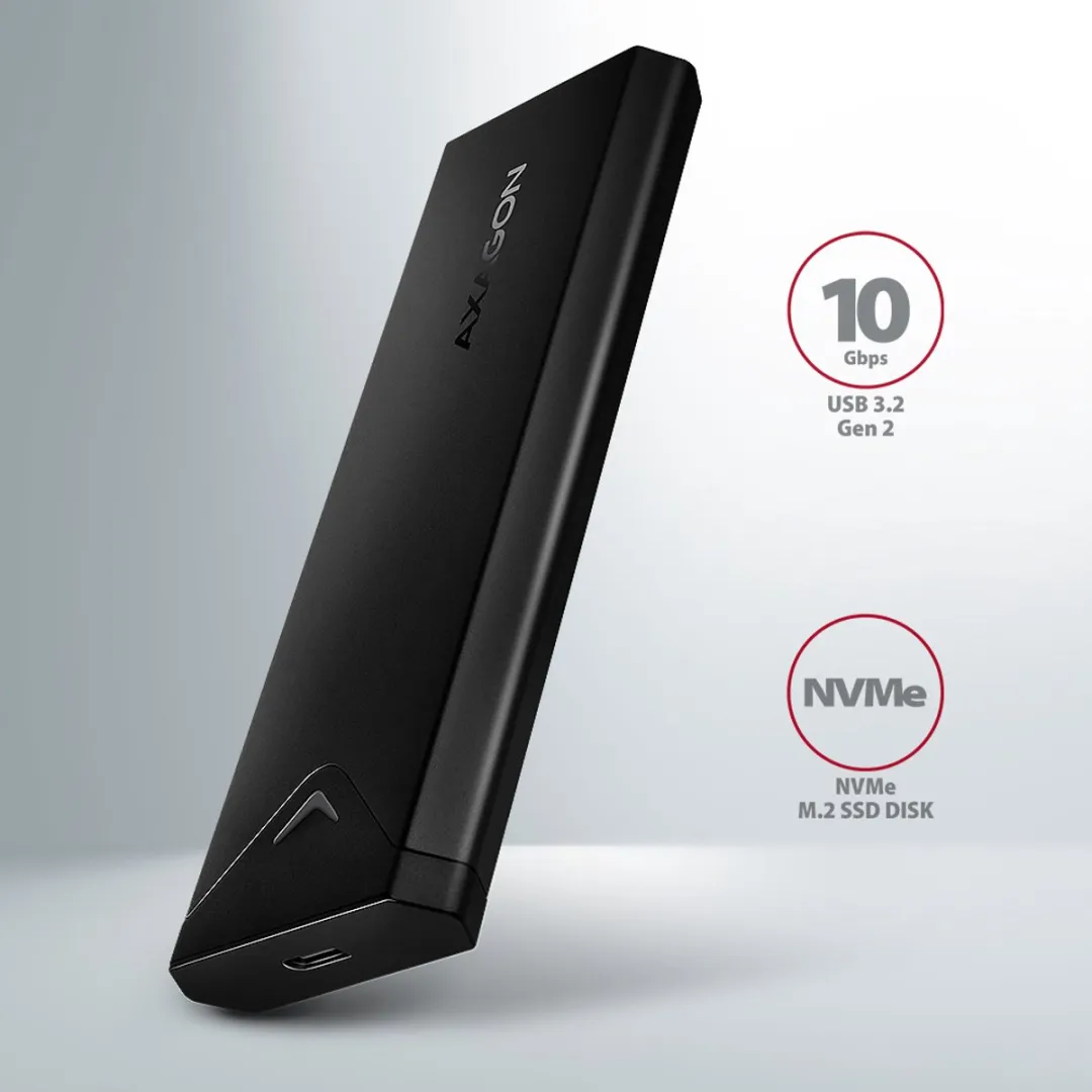 Axagon EEM2-UB2 USB-C M.2 NVMe SSD Box - Zwart - afbeelding 5 van 6