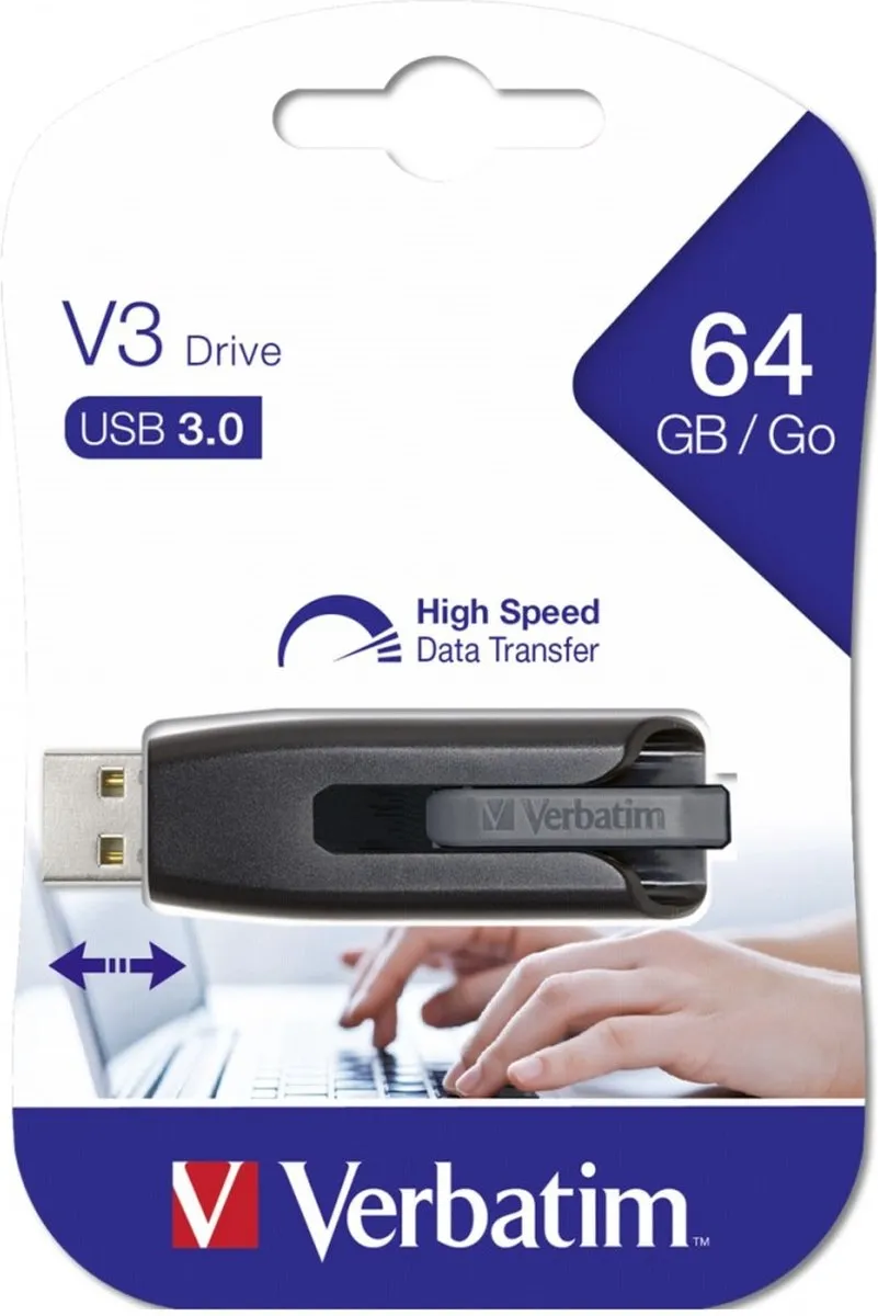 Verbatim Store'n'Go V3 49174 USB-Stick 64GB - Zwart