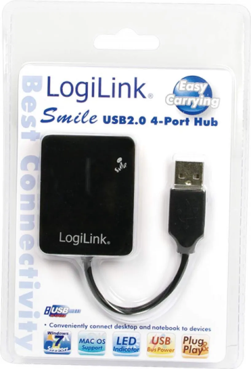 Logilink UA0139 USB 2.0 Hub 4-Poorten - Zwart