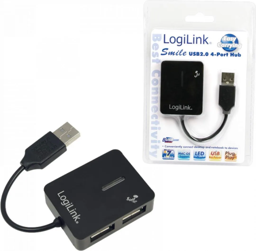 Logilink UA0139 USB 2.0 Hub 4-Poorten - Zwart