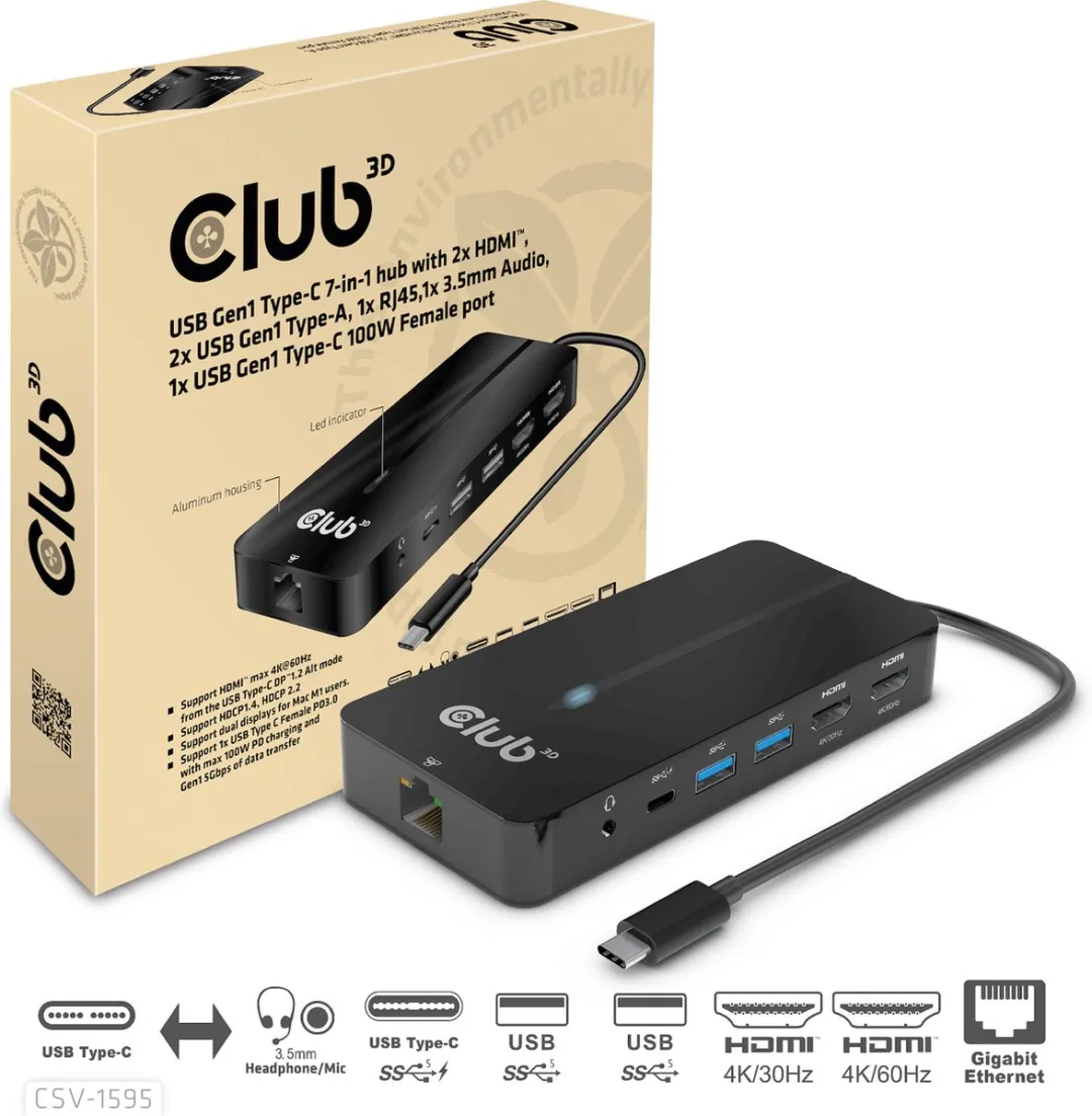 Club3D CSV-1595 USB-C 7-in-1 Hub