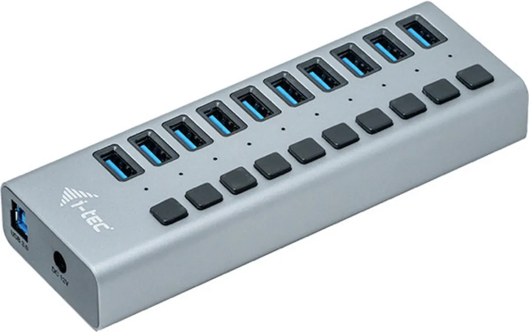 I-tec U3CHARGEHUB10 USB Oplader 10 Poorten - 48W - Grijs