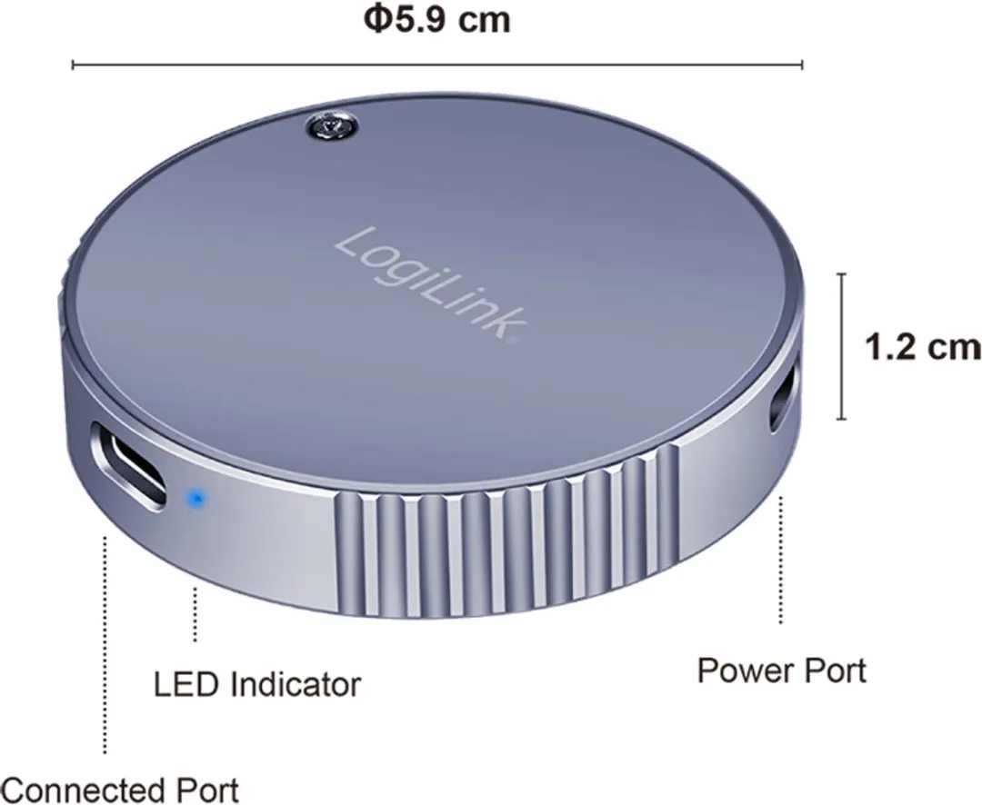 Logilink UA0438 Magnetische USB 3.2 Gen2 SSD-behuizing - Grijs