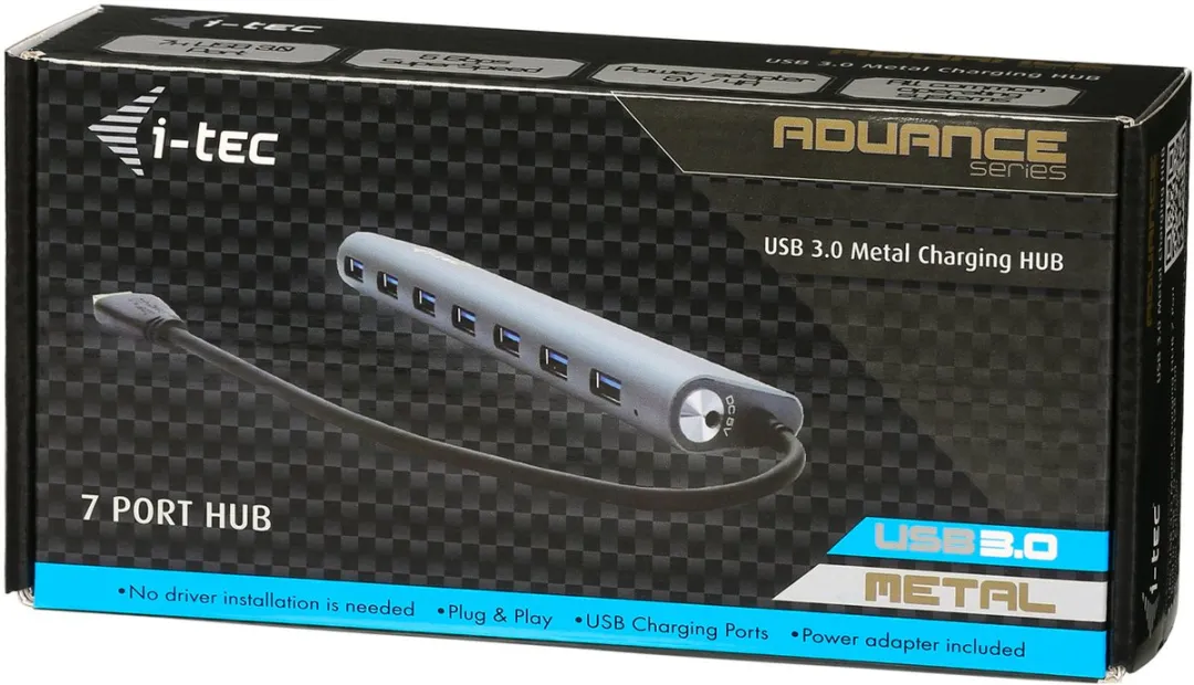 I-tec U3HUB778 USB Hub 7 Poorten - Zilver
