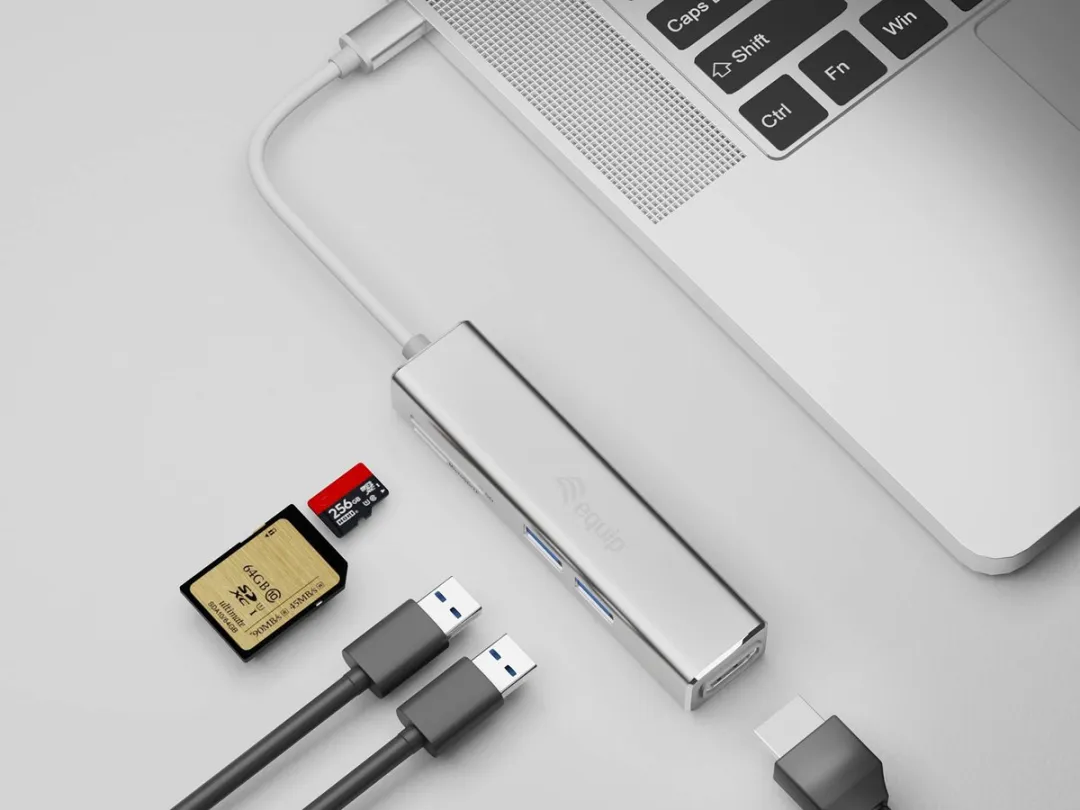 Equip USB-C 5-in-1 Adapter 133480 - HDMI/USB 3.2 - Zilver