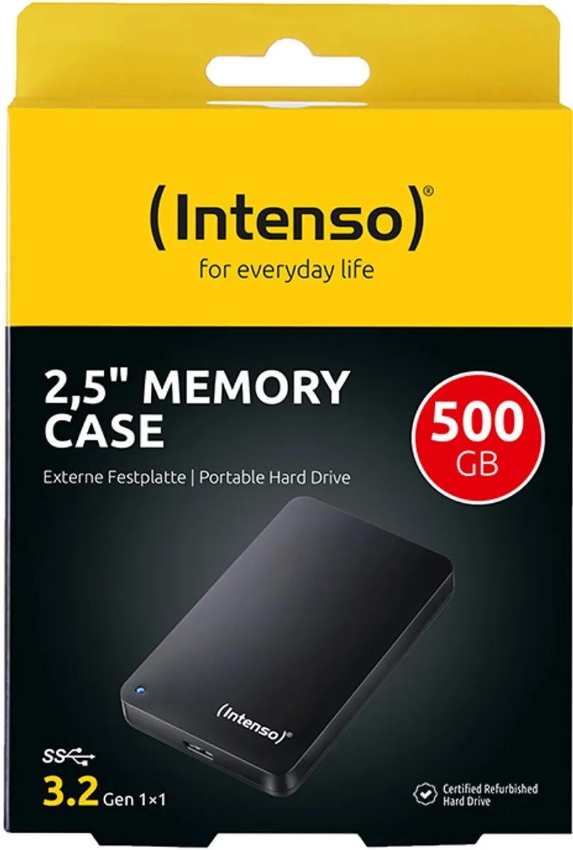 (Intenso) 2,5 inch Memory Case 500GB - Portable HDD - 500GB - USB 3.2 Super Speed