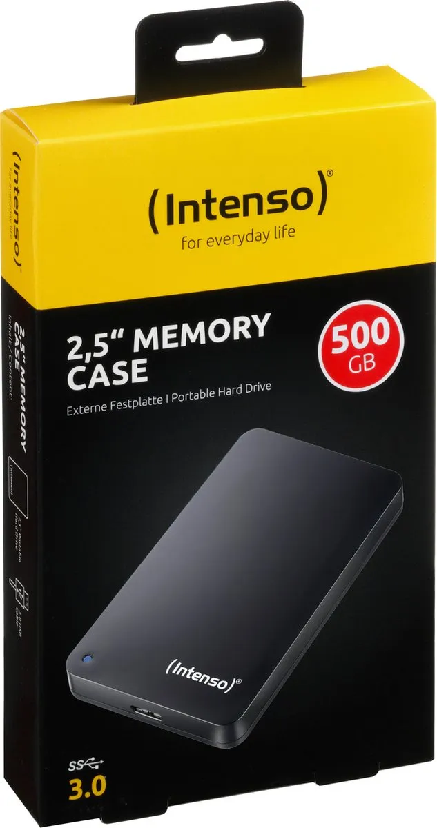 (Intenso) 2,5 inch Memory Case 500GB - Portable HDD - 500GB - USB 3.2 Super Speed