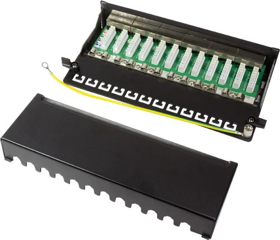 Logilink 12 Poorts Patch Panel CAT6 19" 1HE - Zwart