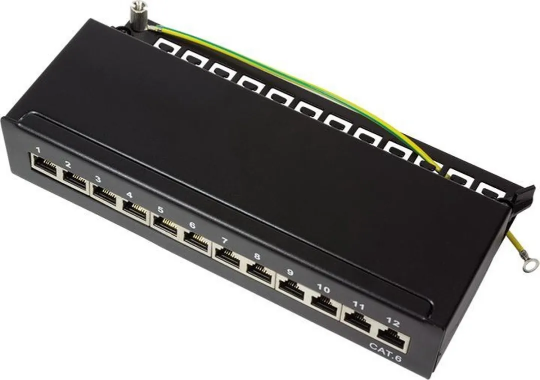 Logilink 12 Poorts Patch Panel CAT6 19" 1HE - Zwart
