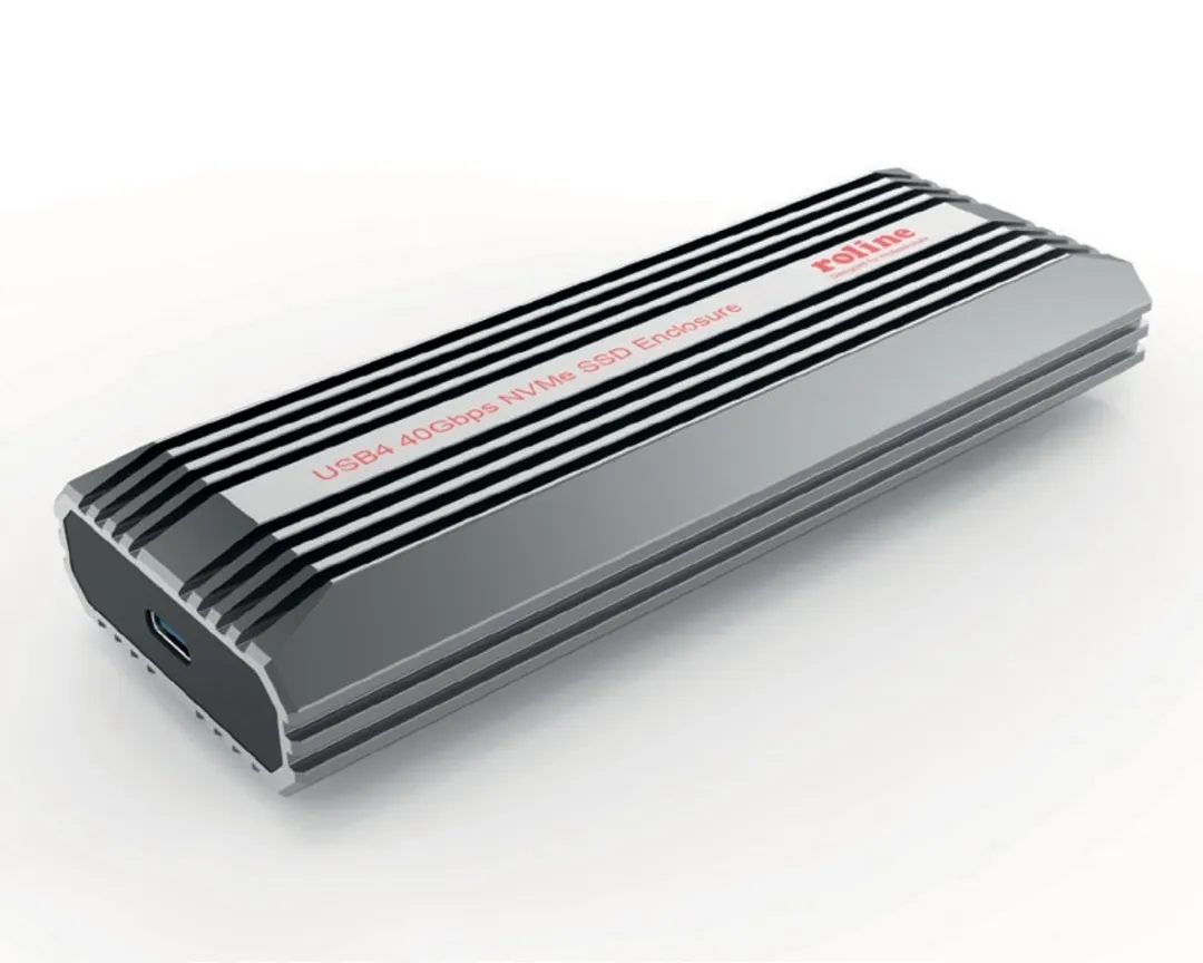 Roline M.2 NVMe SSD Gehäuse USB 4 Gen 3x2 - Zilver