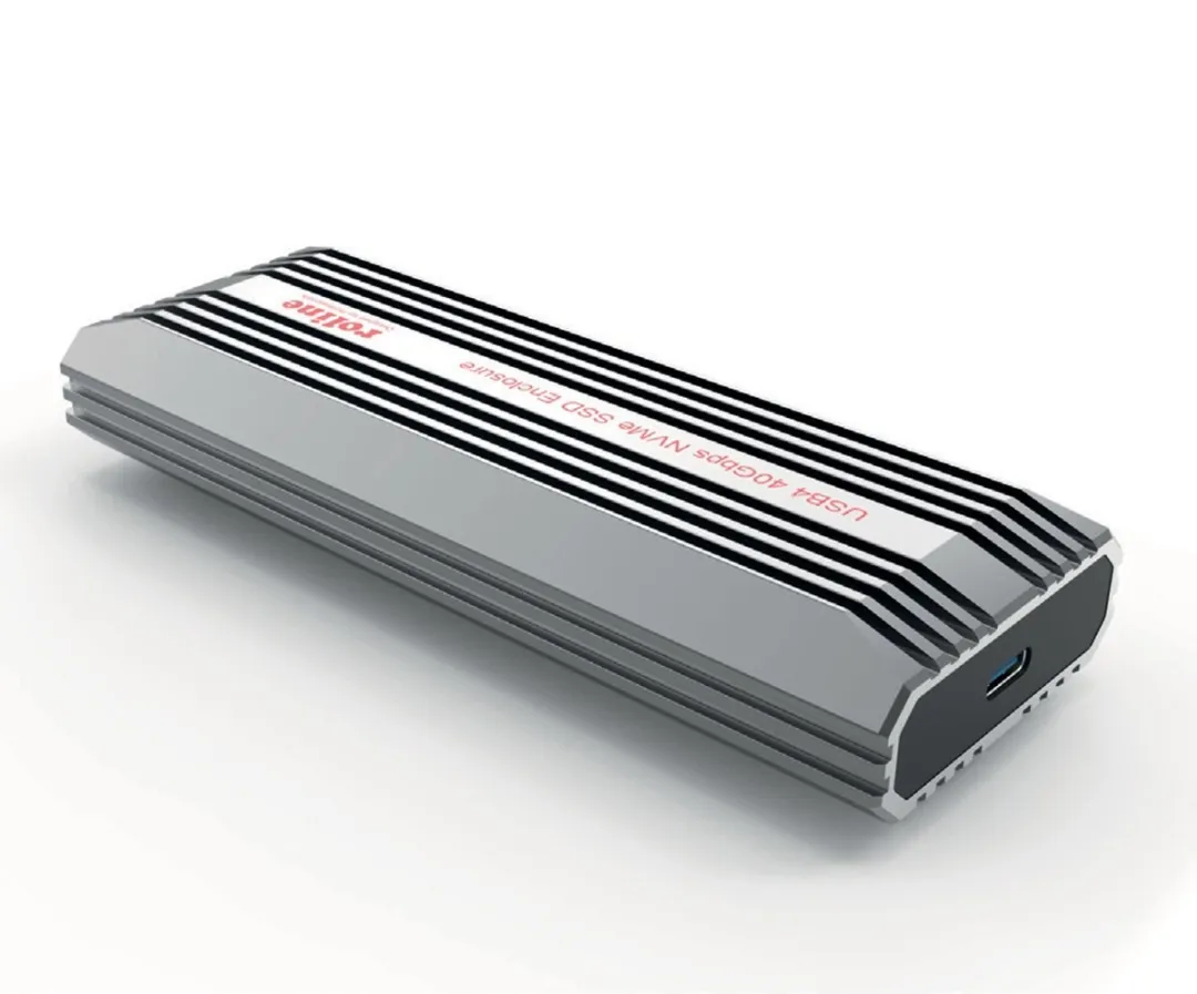Roline M.2 NVMe SSD Gehäuse USB 4 Gen 3x2 - Zilver
