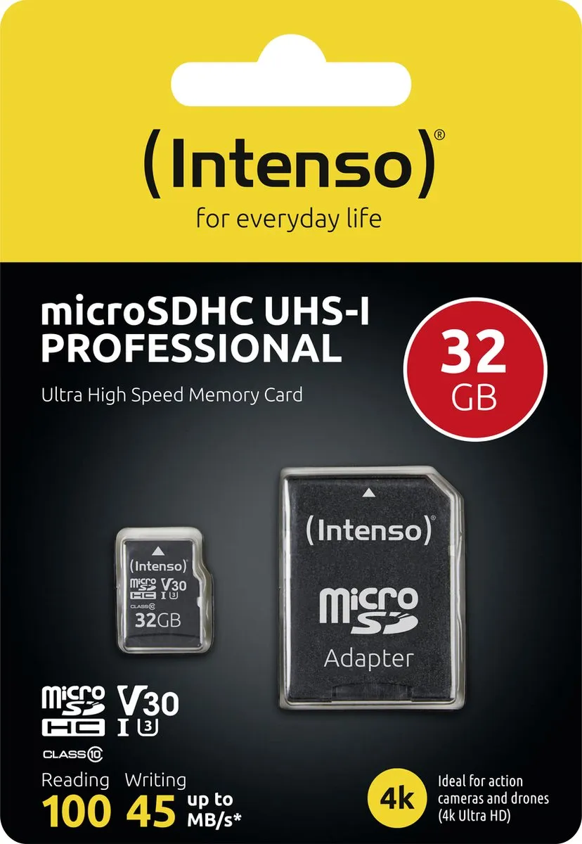 Intenso SD MicroSDHC 32GB UHS-I 3433480 - Met adapter