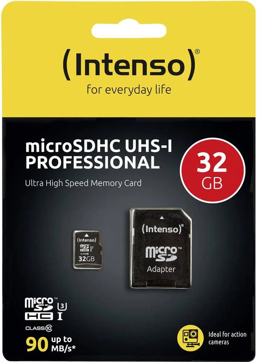 Intenso SD MicroSDHC 32GB UHS-I 3433480 - Met adapter