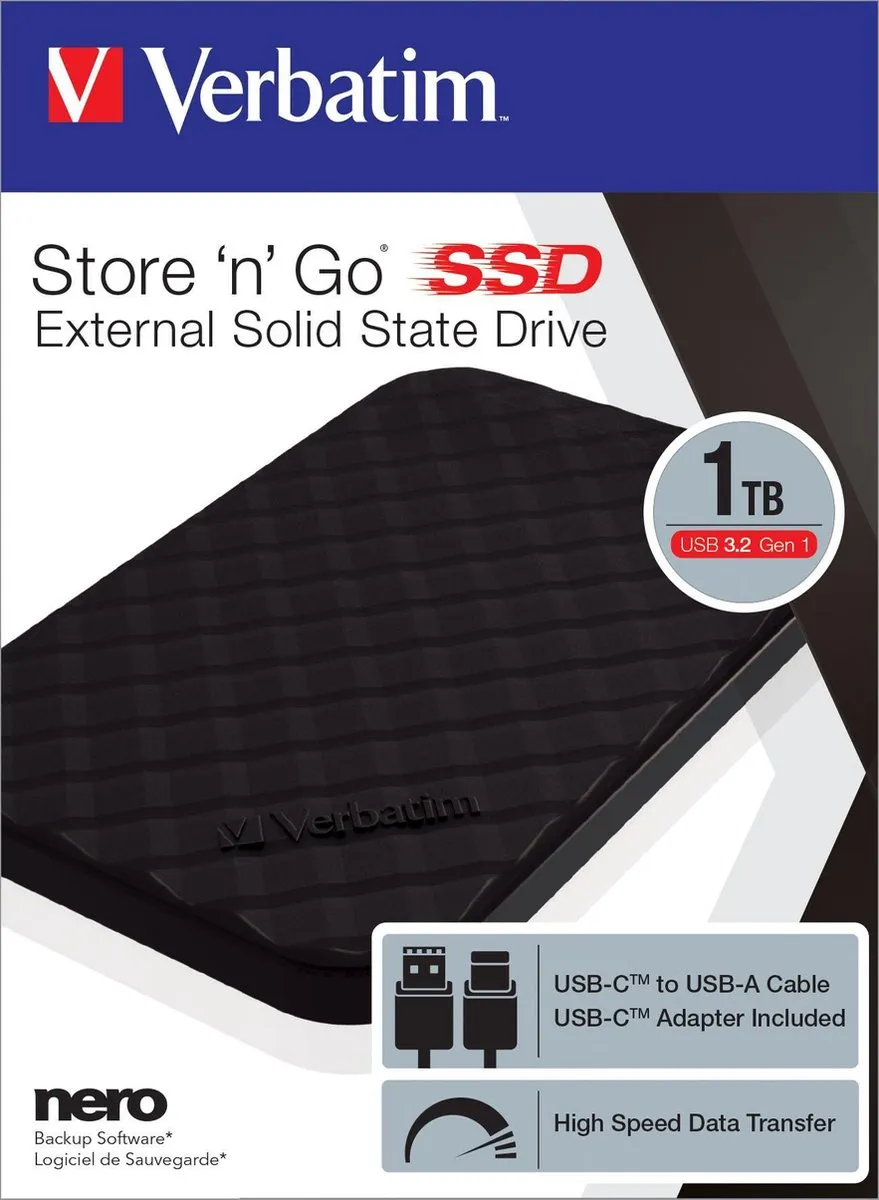 Verbatim Store 'n' Go SSD 1TB - 53230 - Zwart