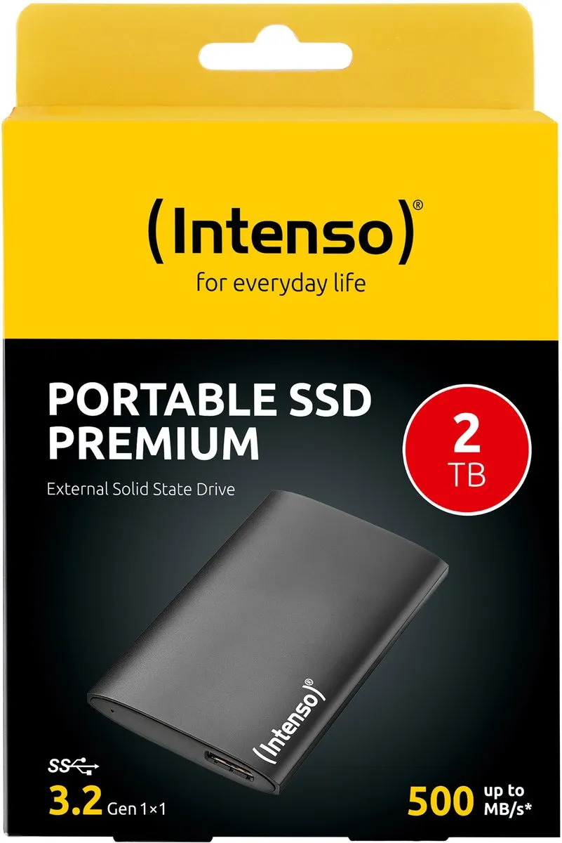 Intenso Portable SSD Premium 2TB - USB 3.2 - Zwart