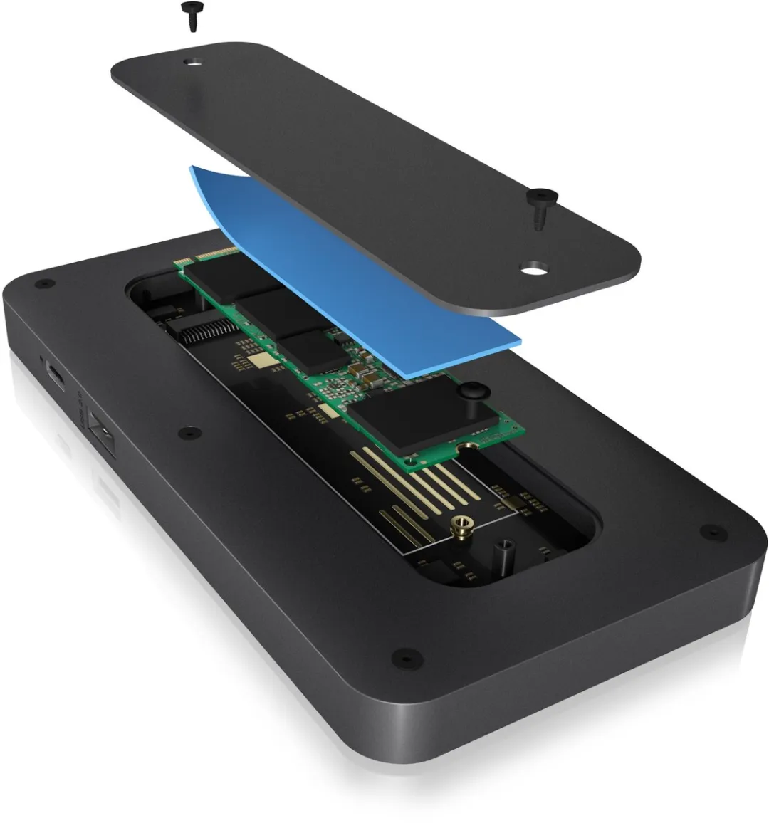 Icy Box IB-DK2108M-C USB-C Dockingstation - Zwart