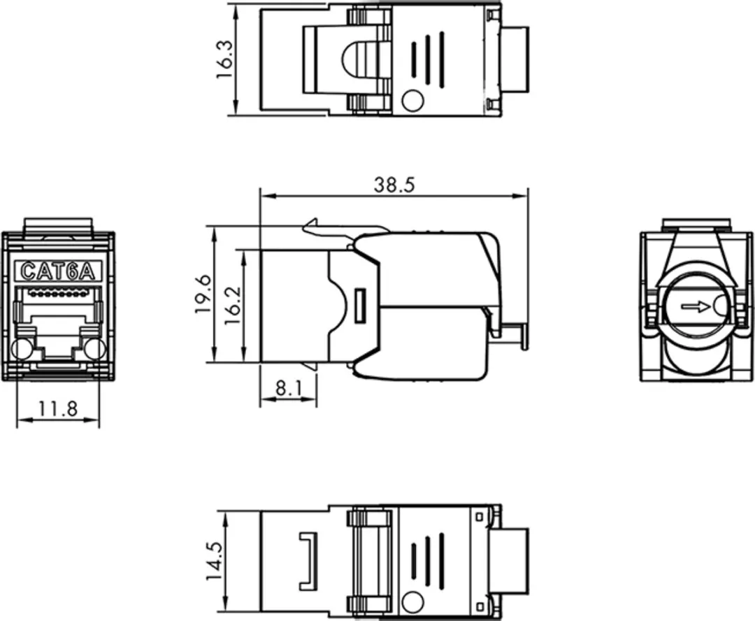 Logilink NK5003 Modulair 24-poorts Cat.6A Patchpaneel - 1U 19" - Zwart