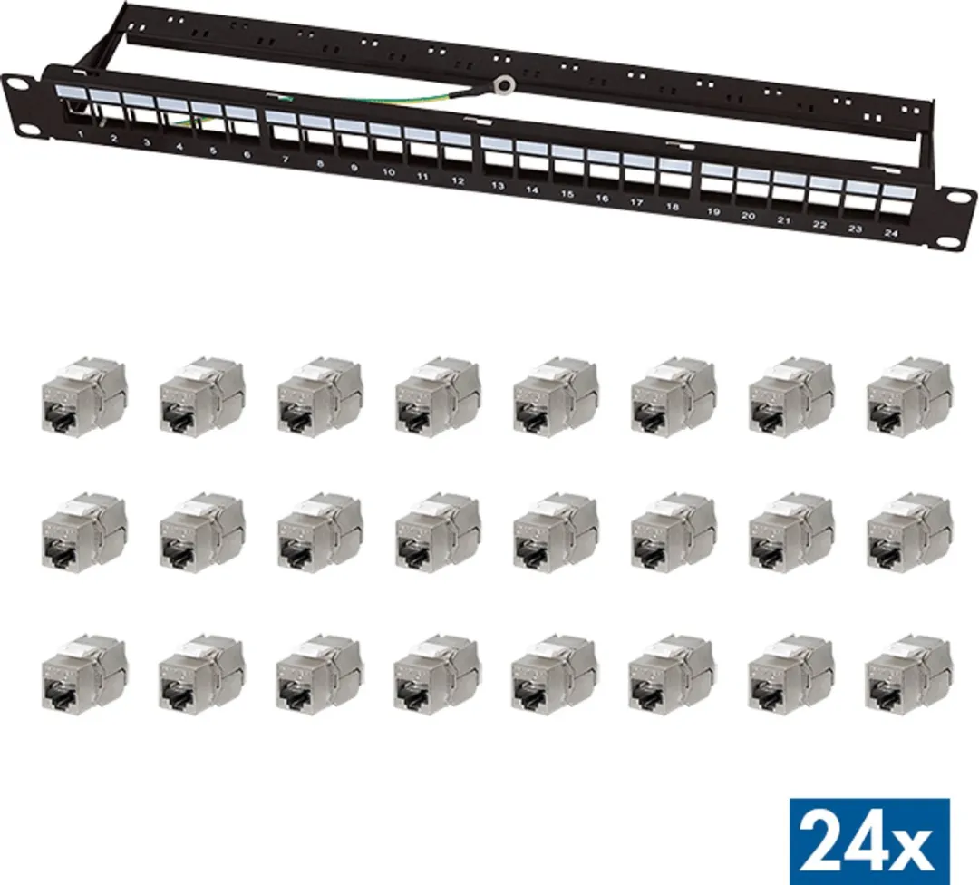 Logilink NK5003 Modulair 24-poorts Cat.6A Patchpaneel