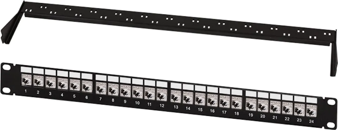 Logilink NK5003 Modulair 24-poorts Cat.6A Patchpaneel - 1U 19" - Zwart