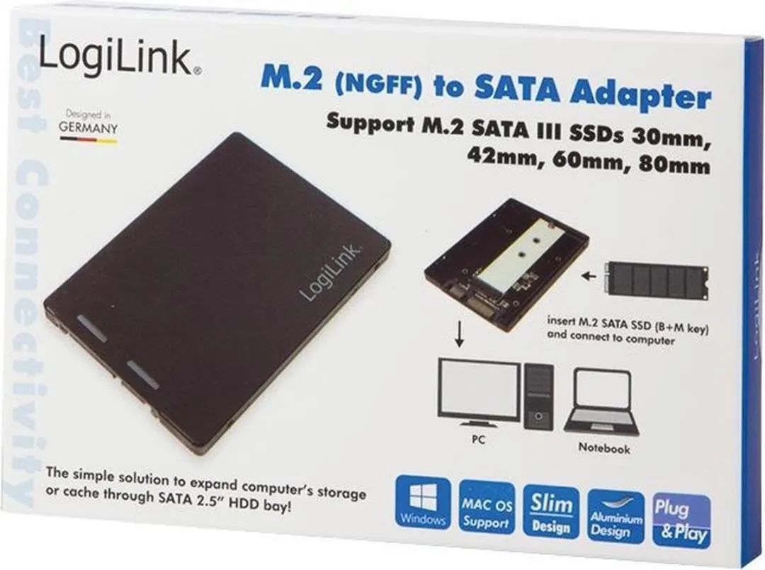 Logilink AD0019 SATA Interfacekaart - Externe Behuizing Zwart