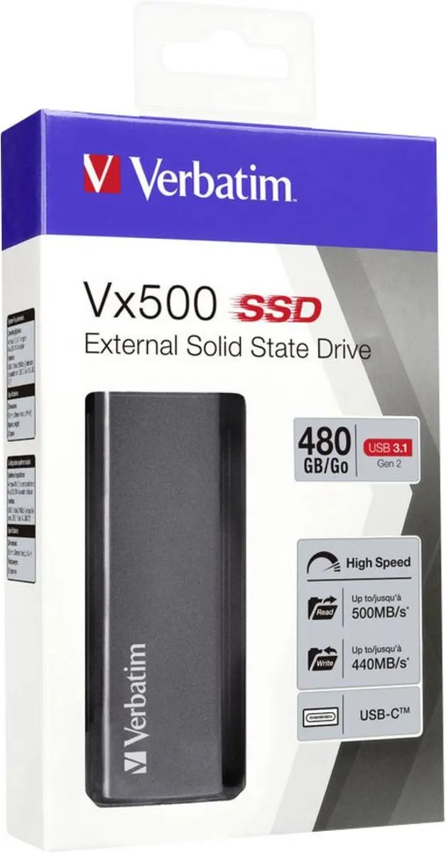 Verbatim Vx500 Externe SSD 480GB - USB 3.1 Gen 2