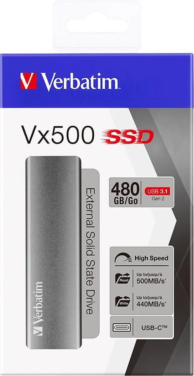 Verbatim Vx500 Externe SSD 480GB - USB 3.1 Gen 2