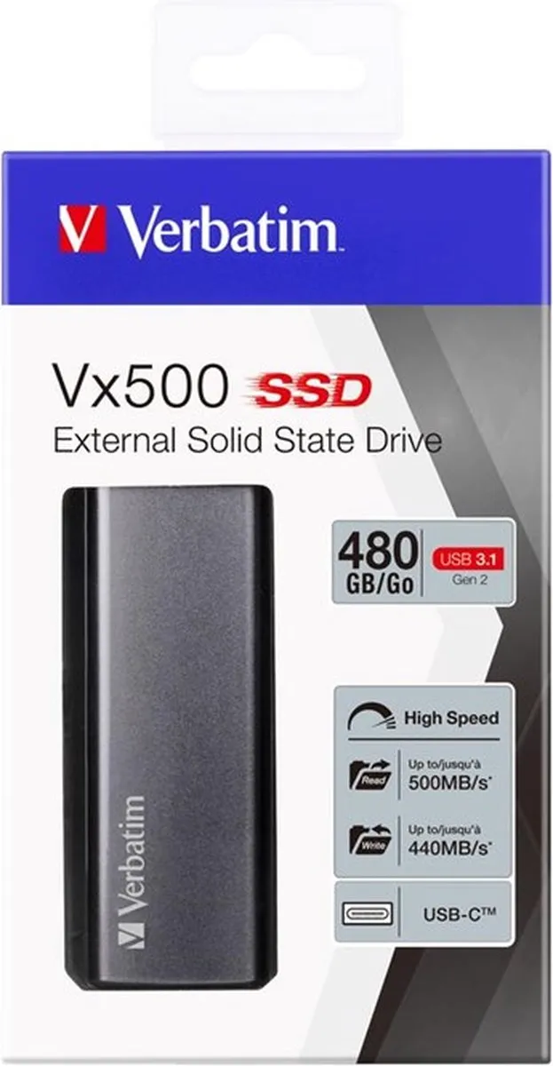 Verbatim Vx500 Externe SSD 480GB - USB 3.1 Gen 2