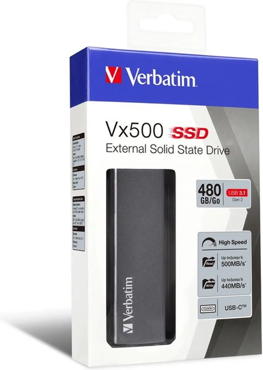 Verbatim Vx500 Externe SSD 480GB - USB 3.1 Gen 2