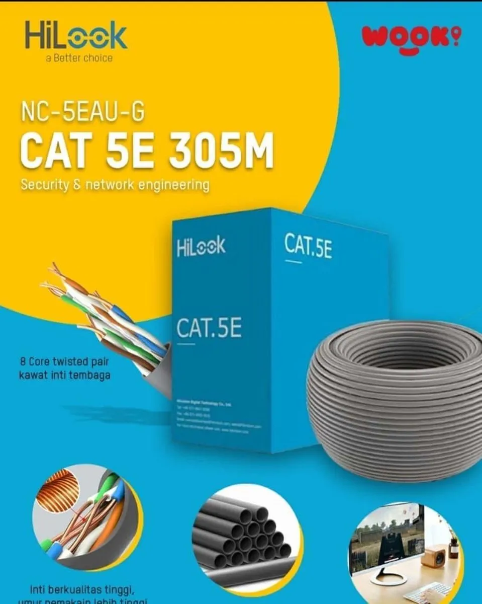 Hikvision DS-1LN5E-E/E Netwerkkabel CAT5 305m - Grijs